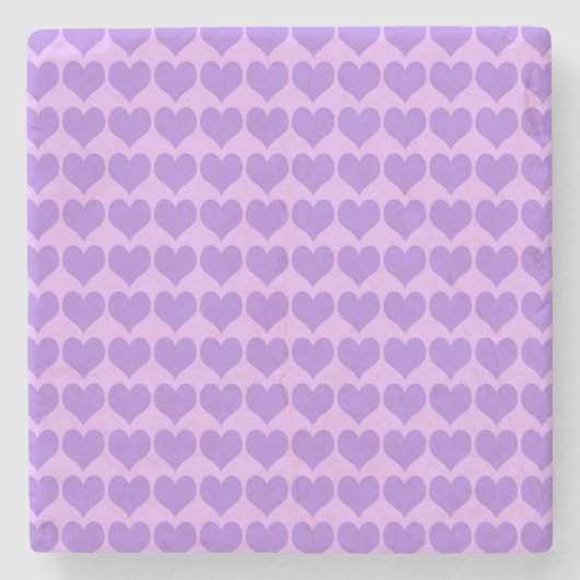 Purple Hearts Seamless Pattern Stenen Onderzetter (Voorkant)