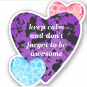 purple hearts vibrant red love sticker (Voorkant)