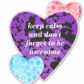 purple hearts vibrant red love sticker (Voorkant)