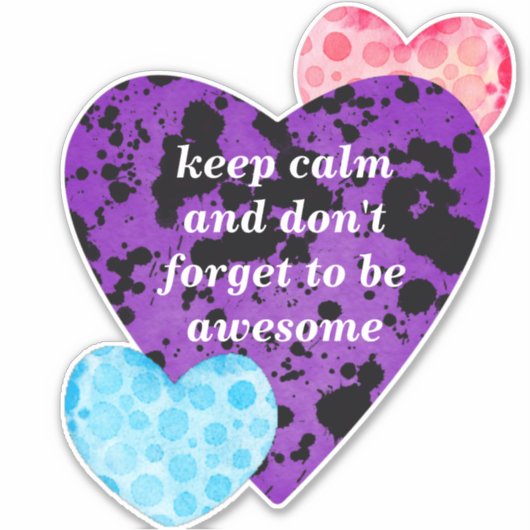 purple hearts vibrant red love sticker (Voorkant)