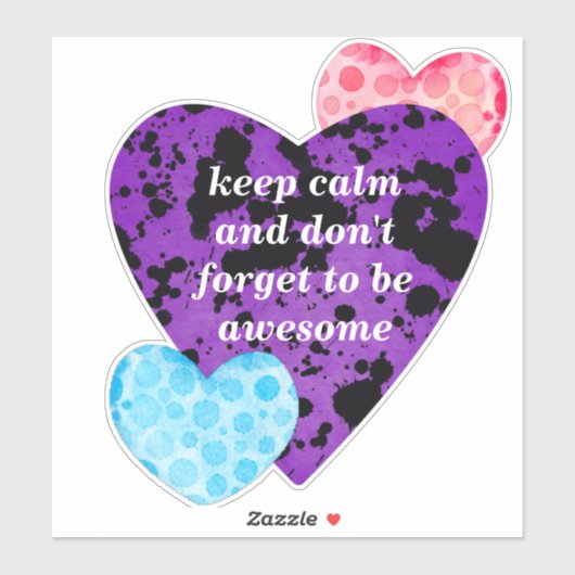 purple hearts vibrant red love sticker (Vel)