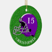 Purple Helmet Christmas   Ceramic Ornament (Rechts)