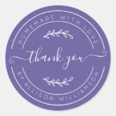 Purple Homemade Thank You Label (Voorkant)