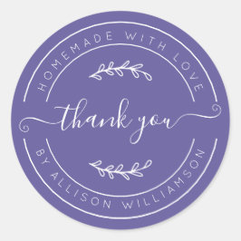 Purple Homemade Thank You Label