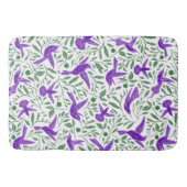 Purple hummingbirds with green flowers & leaves badmat (Voorkant)