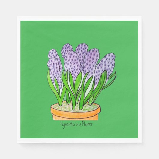 Purple Hyacinths a in Planter Servet (Voorkant)