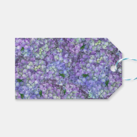 Purple hydrangea flowers cadeaulabel (Voorkant (Horizontaal))