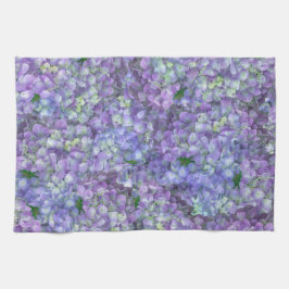 Purple hydrangea flowers theedoek