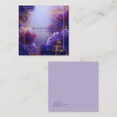 Purple Hydrangea Gold Frame Floral Elegant Vierkante Visitekaartje (Voorkant / Achterkant)