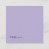 Purple Hydrangea Gold Frame Floral Elegant Vierkante Visitekaartje (Achterkant)