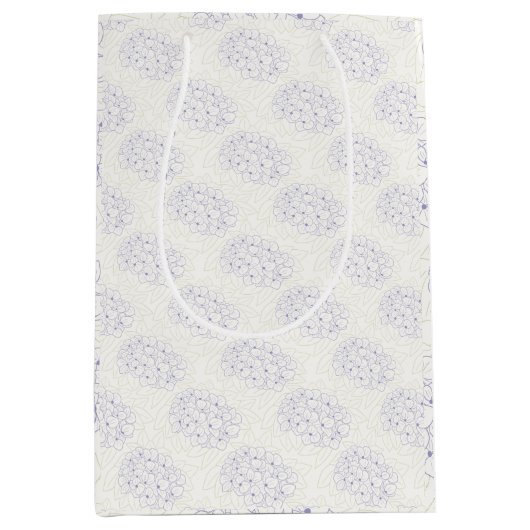 Purple Hydrangeas outline Medium Cadeauzakje (Voorkant)