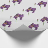 Purple Iris Elegant Wrapping Paper Cadeaupapier (Hoek)