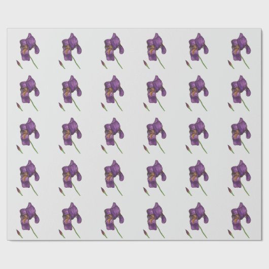 Purple Iris Elegant Wrapping Paper Cadeaupapier (Vlak)