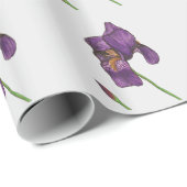 Purple Iris Elegant Wrapping Paper Cadeaupapier (Rol Hoek)