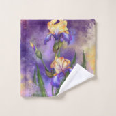 Purple Iris Flower Bath Towel Set - Painting Bad Handdoek (Wasdoekje)