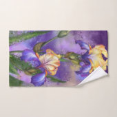 Purple Iris Flower Bath Towel Set - Painting Bad Handdoek (Handdoek)