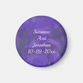 Purple Iris Flower Personalized Wedding  Magneet (Voorkant)