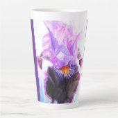 Purple Iris Flower Watercolor Womans Irises Latte Mok (Voorkant)