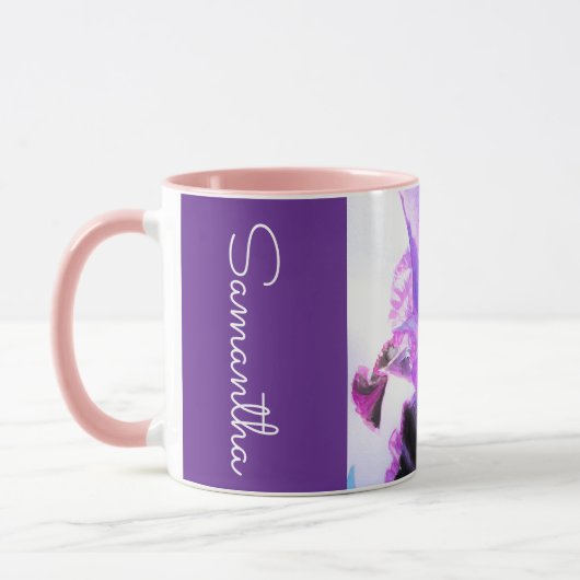 Purple Iris Flower Watercolor Womans Irises Mok (Links)