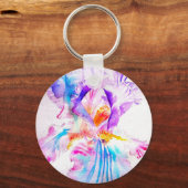Purple iris Flower Wedding Favour Floral Flower Sleutelhanger (Achterkant)