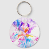 Purple iris Flower Wedding Favour Floral Flower Sleutelhanger (Achterkant)