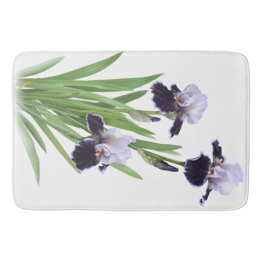 Purple Iris Flowers Botanical Art Badmat (Voorkant)