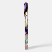 Purple Iris iPhone Case Elegant Stained Glass (Achterkant / Links)