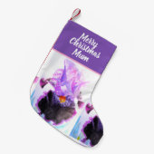 Purple Iris Irises Flowers Floral Flower Christmas Kleine Kerstsok (Voorkant (Hangend))