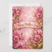 Purple Iris Mother’s Day Greeting Design Feestdagenkaart (Voorkant)