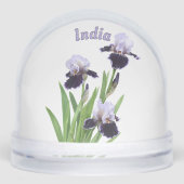 Purple Iris Trio Botanical Floral Art Personalized Sneeuwbol (Voorkant)