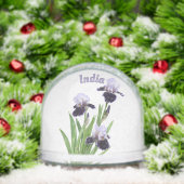 Purple Iris Trio Botanical Floral Art Personalized Sneeuwbol (Kerstmis)