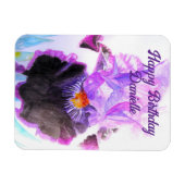 Purple Iris Watercolor Flower Floral Birthday Magneet (Horizontaal)