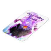 Purple Iris Watercolor Flower Floral Birthday Magneet (Linkerzijde)