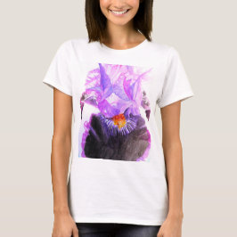 Purple Iris Watercolor Flower Floral Birthday T-shirt