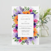 Purple Jubilant Spring Wedding Kaart (Staand voorkant)