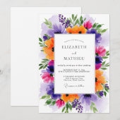Purple Jubilant Spring Wedding Kaart (Voorkant / Achterkant)
