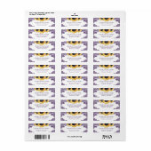Purple Lace Rustic Sunflower Return Address Etiket (Full Sheet)