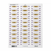 Purple Lace Sunflower Return Address Wedding Etiket (Full Sheet)