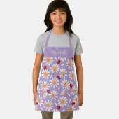 Purple Ladybugs & Daisies Personalized Kids Schort (Insitu)