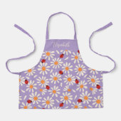 Purple Ladybugs & Daisies Personalized Kids Schort (Voorkant)