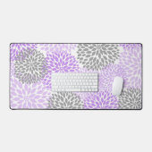 Purple Lavender and Gray Dahlia Floral Bureaumat (Keyboard & Muis)
