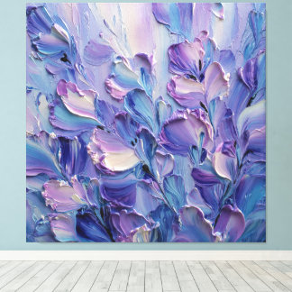 Purple Lavender Blue Petal Texture Abstract Wall A Canvas Afdruk