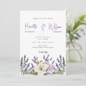 Purple Lavender Botanical Garden Wedding Kaart (Staand voorkant)