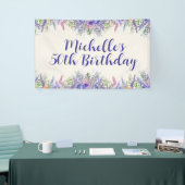 Purple Lavender Floral 50th Birthday Spandoek (Beurs)