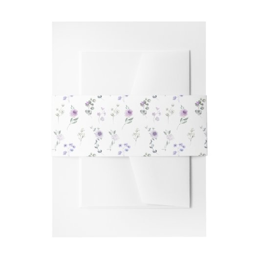 Purple Lavender Floral Chic Wedding Uitnodigingen Wikkel (Voorkant Voorbeeld)