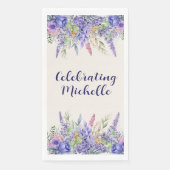 Purple Lavender Floral Garden Party Name Servet (Voorkant)