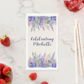 Purple Lavender Floral Garden Party Name Servet (Insitu)