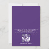 Purple Lavender Floral Modern QR Code Wedding Kaart (Achterkant)
