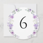 Purple Lavender Floral Round Table Number Kaart (Voorkant)