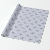 Purple Lavender Glitter Dragonflies Cadeaupapier (Uitgerold)
